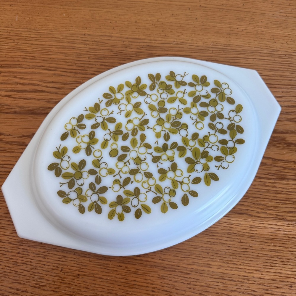 PYREX 945 c‎ 40 13" Oval Verde Green Olive Berry LID ONLY